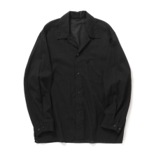 blurhms / ブラームス | Silk-Co Voile Open-collar Shirt L/S - Black
