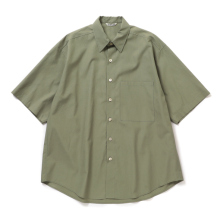 AURALEE / オーラリー | WASHED FINX TWILL BIG HALF SLEEVED SHIRT (メンズ) - Olive