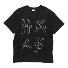 RhodolirioN / ロドリリオン | Printed Making a bow with Ribbon Tee - Black