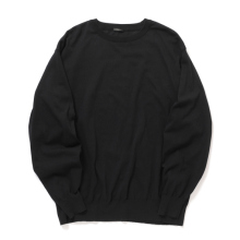 COMOLI / コモリ | コットン クルーネックニット - Black