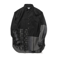 ENGINEERED GARMENTS / エンジニアドガーメンツ | Combo Spread Collar Shirt - 100's 2Ply Broadcloth - Black