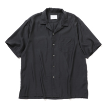 ssstein / シュタイン | CUPRO TWILL OVERSIZED OPEN COLLAR SS SHIRT - Black