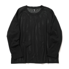 South2 West8 / サウスツーウエストエイト | L/S Crew Neck Shirt - Knit Mesh - Black