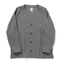 South2 West8 / サウスツーウエストエイト | V-Neck Cardigan - Poly Oxford - Grey