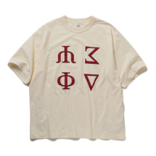 blurhmsROOTSTOCK / ブラームスルーツストック | Fictional-Fraternity 88/12 Patch Tee WIDE - Ivory×Red