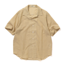AURALEE / オーラリー | AIRY LIGHT COTTON CHECK HALF SLEEVED SHIRT (メンズ) - Mustard Gingham Check
