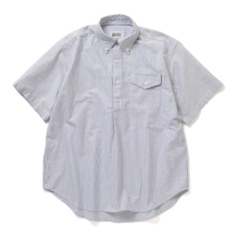 ENGINEERED GARMENTS / エンジニアドガーメンツ | EG Workaday - Popover Shirt - Cotton Candy Stripe Oxford - Blue