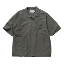CURLY / カーリー | BIRD'S EYE JERSEY OPEN-COLLAR SHIRT - Moss Khaki