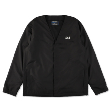 WIND AND SEA / ウィンダンシー | WARM UP CARDIGAN WITH FISHINGNET RECYCLE MATERIAL - Black