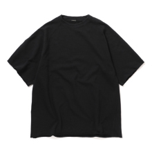 COMOLI / コモリ | LWコットン裏毛 半袖クルー - Black