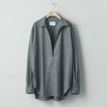 ssstein / シュタイン | WOOL FLANNEL OVERSIZED SKIPPER SHIRT - Grey
