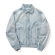 AURALEE / オーラリー | FADED SELVEDGE LIGHT DENIM BLOUSON (メンズ) - Light Indigo