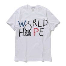 COMME des GARCONS SHIRT | printed cotton jersey / WORLD HOPE - White
