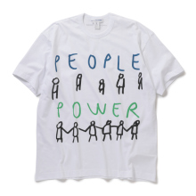 COMME des GARCONS SHIRT | printed cotton jersey OVERSIZED / PEOPLE POWER - White