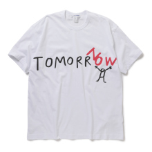 COMME des GARCONS SHIRT | printed cotton jersey OVERSIZED / TOMORROW - White