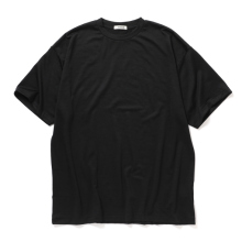 INTERIM / インテリム | EXTRA FINE MERINO WOOL JERSEY / S/S TEE - Black