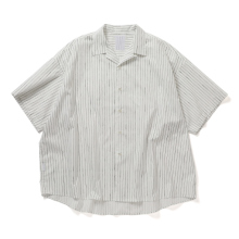 S.F.C Stripes For Creative / エスエフシー | COTTON STRIPE OPEN COLLAR SS SHIRT - White