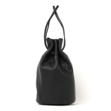 MOTO / モト | XXBAG70 GOAT LEATHER POUCH ゴートレザー巾着ポーチ - Black