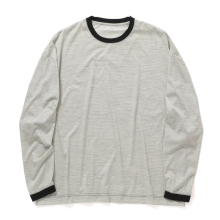 KANEMASA PHIL. / カネマサフィル | 32G Wool Stripe LS Tee - Beige