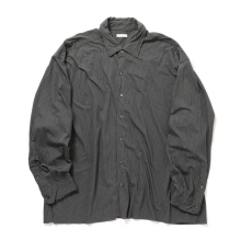 KANEMASA PHIL. / カネマサフィル | 46G Stripe Artisan Shirt - Charcoal Black Dye
