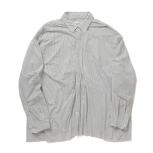 KANEMASA PHIL. / カネマサフィル | 46G Stripe Artisan Shirt - White Black Dye