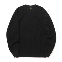 BATONER / バトナー | HARD TWIST WOOL SIGNATURE CREW NECK (メンズ) - Black
