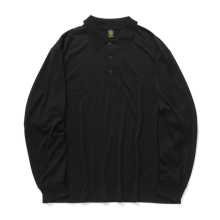 BATONER / バトナー | WOOL POLO LONG SLEEVE T-SHIRT (メンズ) - Black
