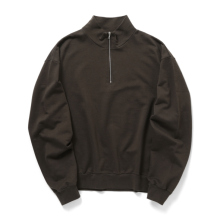 AURALEE / オーラリー | SUPER HIGH GAUGE SWEAT HALF ZIP P/O (レディース) - Dark Brown