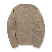 AURALEE / オーラリー | LOW-GAUGE HOMESPUN TWEED KNIT P/O (メンズ) - Top Brown