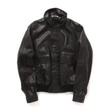 AURALEE / オーラリー | TEXTURED LAMB LEATHER BLOUSON (メンズ) - Black