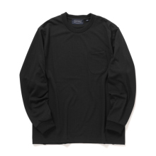 HAND ROOM / ハンドルーム | COTTON LIKE POLYESTER  LONG T-SHIRTS - Black
