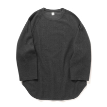 blurhmsROOTSTOCK / ブラームスルーツストック | Rough&Smooth Thermal Baseball Raglan Tee - Heather Charcoal