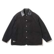 FreshService / フレッシュサービス | COTTON CANVAS LEATHER COLLAR WORK JACKET - Black