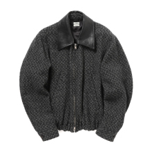 YOKE / ヨーク | Herringbone Tweed Zip Blouson - Black
