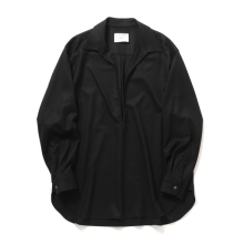ssstein / シュタイン | WOOL FLANNEL OVERSIZED SKIPPER SHIRT - Black
