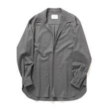 ssstein / シュタイン | WOOL FLANNEL OVERSIZED SKIPPER SHIRT - Grey