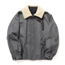 ssstein / シュタイン | MOUTON COLLAR WOOL CASHMERE PADDED JACKET - Grey