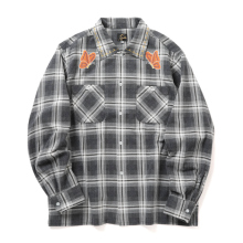 Needles / ニードルズ | One-Up Shirt - Printed Flannel / Plaid - Grey/Olive