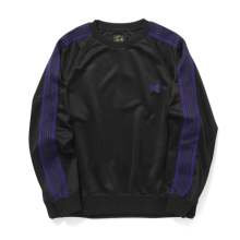 Needles / ニードルズ | Track Crew Neck Shirt - Poly Smooth - Black