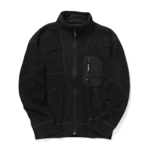 and wander / アンドワンダー | PE warm pile stand zip - Black