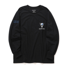 South2 West8 / サウスツーウエストエイト | L/S Round Pocket Tee - EVERY DAY EARTH DAY - Black