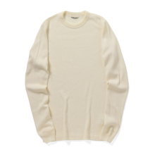 AURALEE / オーラリー | WOOL SILK SOFT RIB L/S TEE (メンズ) - Ivory