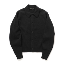 AURALEE / オーラリー | SUPER FINE WOOL KNIT SHIRT CARDIGAN (メンズ) - Top Black