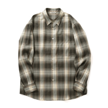 AURALEE / オーラリー | SUPER LIGHT WOOL CHECK SHIRT (メンズ) - Brown Charcoal Check