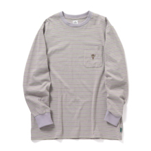 South2 West8 / サウスツーウエストエイト | L/S Round Pocket Tee - Multi Stripe - Lavender
