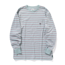 South2 West8 / サウスツーウエストエイト | L/S Round Pocket Tee - Multi Stripe - Blue