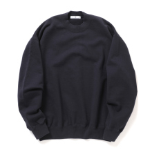 Y / ワイ (YLEVE / イレーヴ) | ORGANIC COTTON BLEND HEAVY WEIGHT FLEECE CREW NECK - Navy