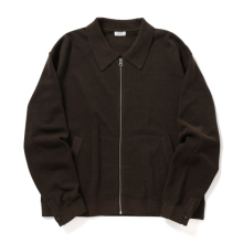 crepuscule / クレプスキュール | Co/Wo Moss Stitch Zip Blouson - Brown