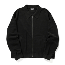 crepuscule / クレプスキュール | Co/Wo Moss Stitch Zip Blouson - Black