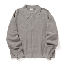 crepuscule / クレプスキュール | Co/Wo Moss Stitch Zip Blouson - Light.Gray